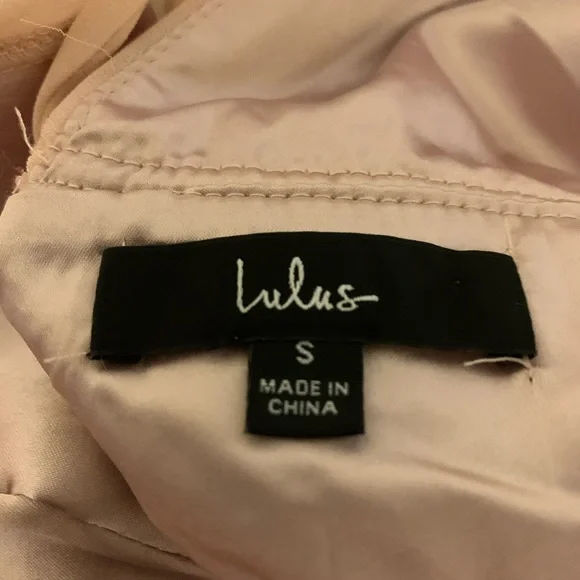 Lulus I’m All Yours Blush Ruffle Light Pale Pink Bridesmaid Dress Maxi V-Neck S - Picture 9 of 11